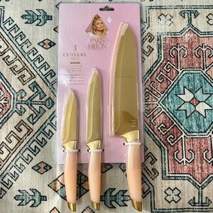 Paris Hilton 3 Piece Cutlery Set Kitchen knife set with Blade Covers